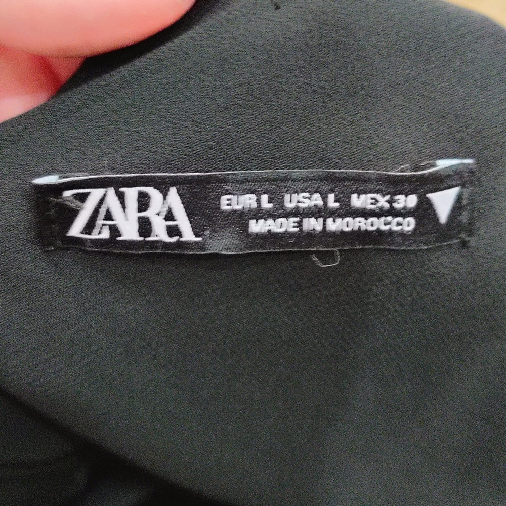 ZARA Mini Dress Womens LG Black Lined Satin Slip Mini Dress GOING OUT - Picture 4 of 7